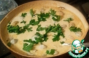 Курица в соусе "Диана" с грибами Курица в соусе "Диана" с грибами