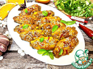 Куриные крылышки в апельсиновой глазури Куриные крылышки в апельсиновой глазури