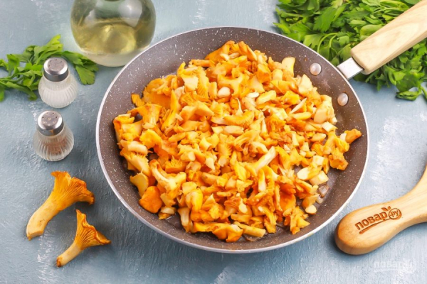 Пирог с лисичками и сыром Пирог с лисичками и сыром