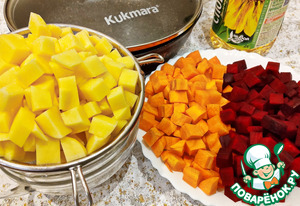 Жареный винегрет с оливками и каперсами Жареный винегрет с оливками и каперсами